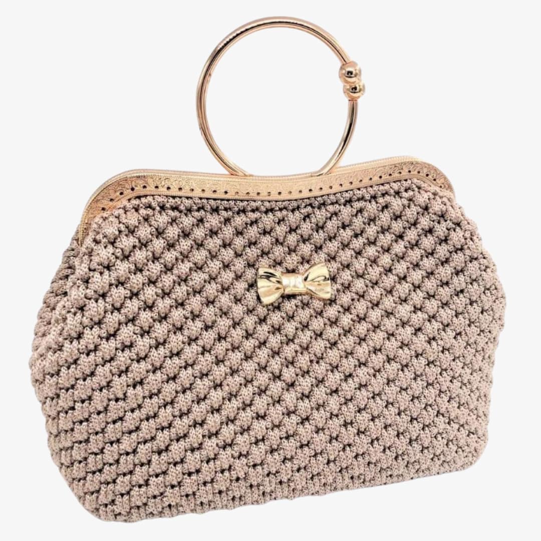 Handbag Alkistis Vintage, Χρώμα Μπεζ Summer