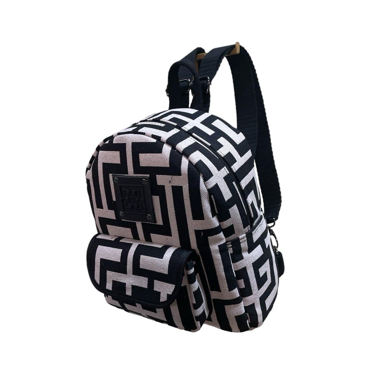 Midneto MD 002 Beige Black Labyrinth Bag