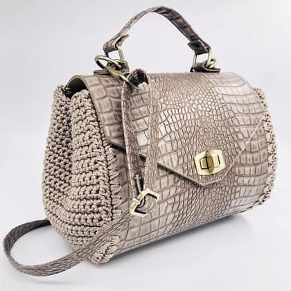Eco Croco Leather All Day Bag, Μπεζ Πούρου