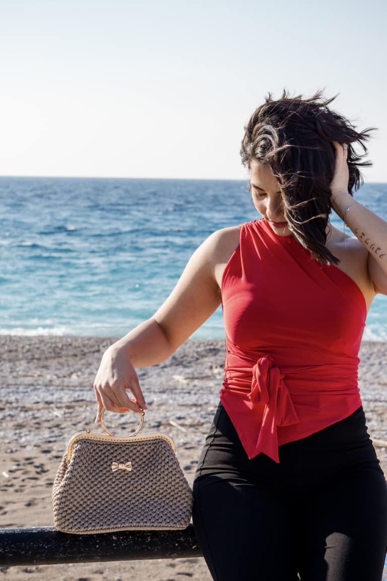 Handbag Alkistis Vintage, Χρώμα Μπεζ Summer - Image 6
