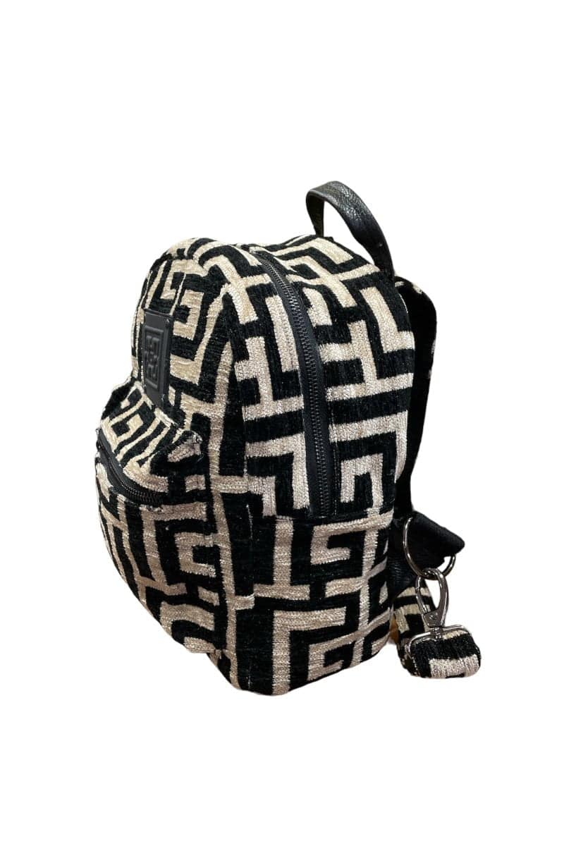 Midneto Theros Backpack Labyrinth, Μαύρο-Μπεζ Χρώμα