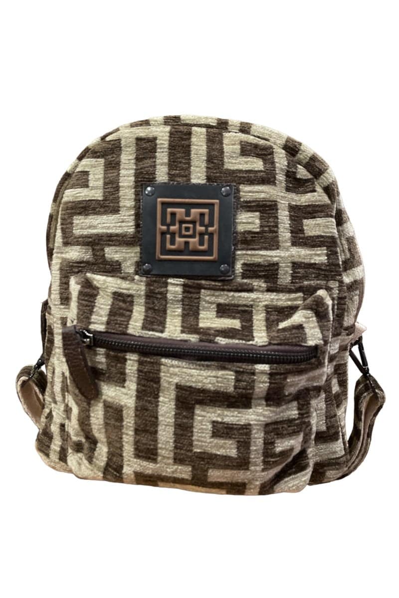 Midneto Theros Backpack, Σκούρο Καφέ-Μπεζ Χρώμα