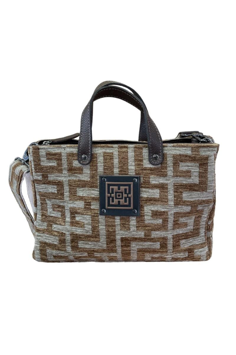 Midneto Shoulder Bag Theseus, Ανοιχτό Καφέ-Μπεζ Χρώμα