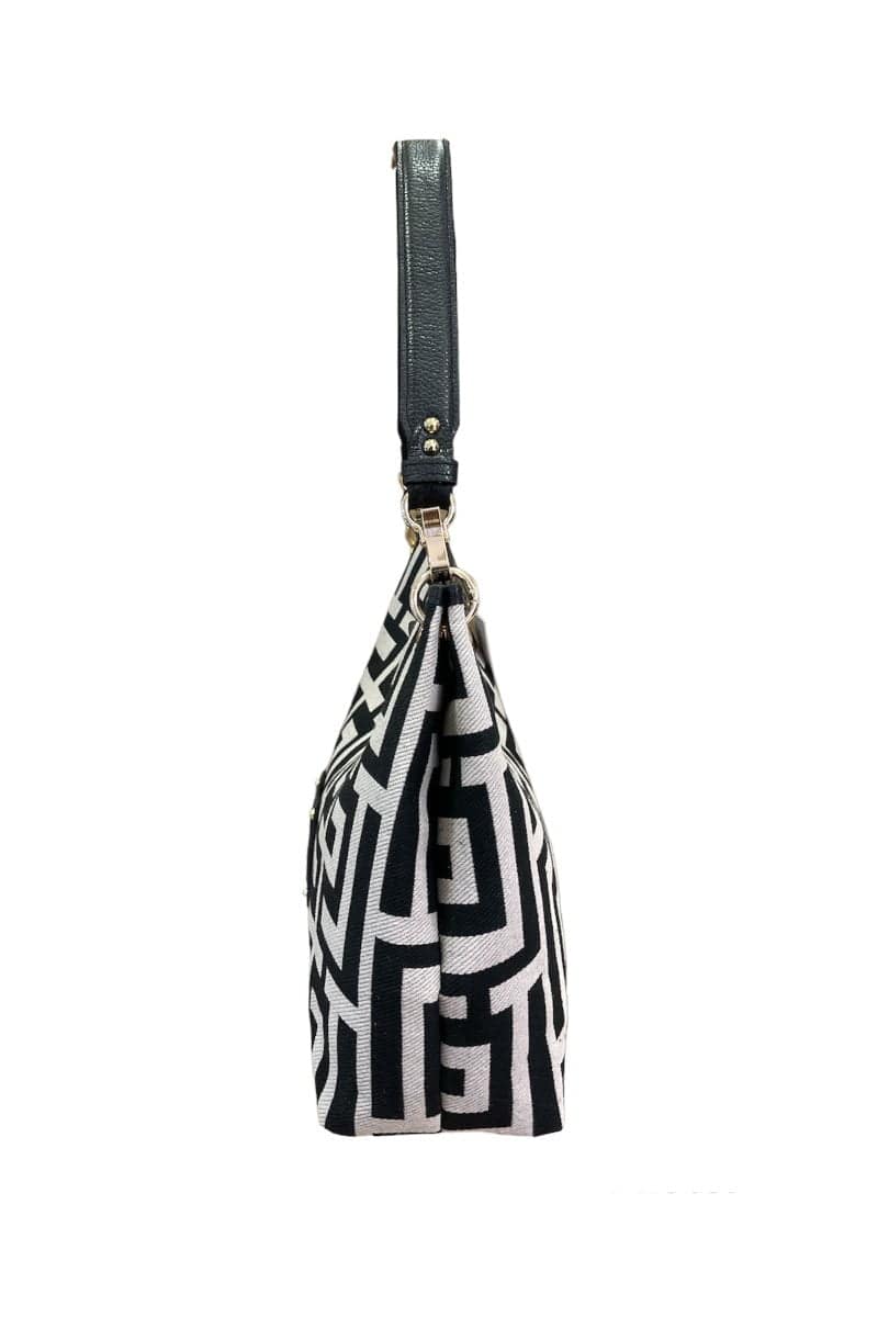 Midneto Shoulder Bag Kydon, Μαύρο-Μπεζ Χρώμα - Image 6