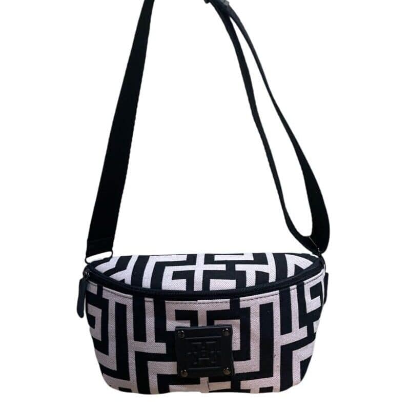 Midneto MD 003 Beige Black Labyrinth Bag