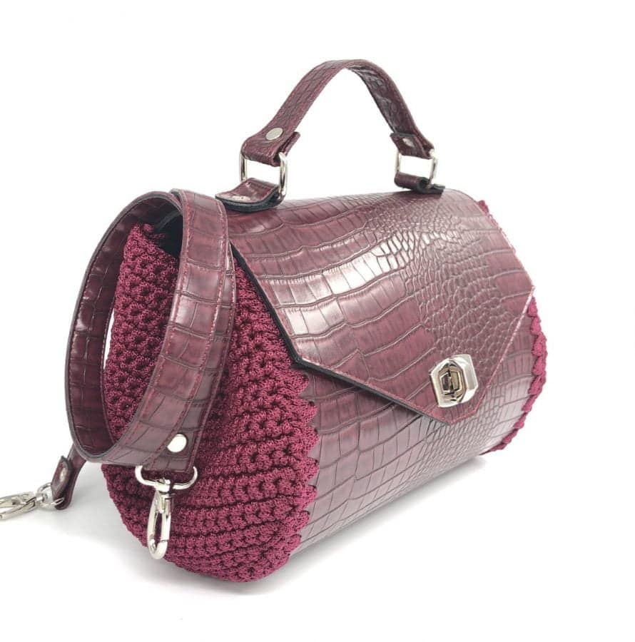 All Day Bag Eco Croco Leather, Μπορντώ Χρώμα - Image 2