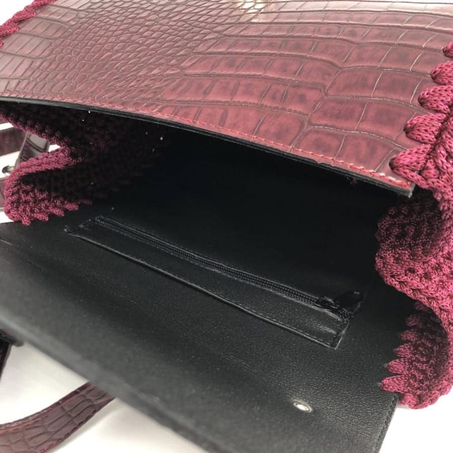 All Day Bag Eco Croco Leather, Μπορντώ Χρώμα - Image 3