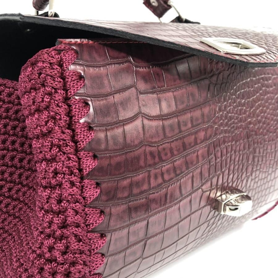All Day Bag Eco Croco Leather, Μπορντώ Χρώμα - Image 4