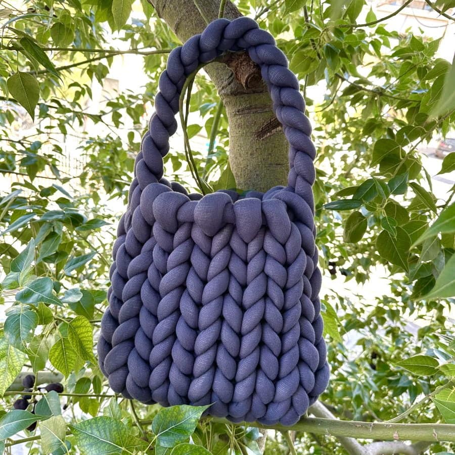 Marshmallow Shoulder Bag, Γκρι-Μωβ