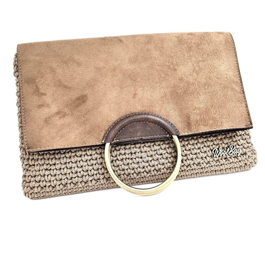 Hand bag, Fold Suede , Καφέ Πούρου Χρώμα - Image 3