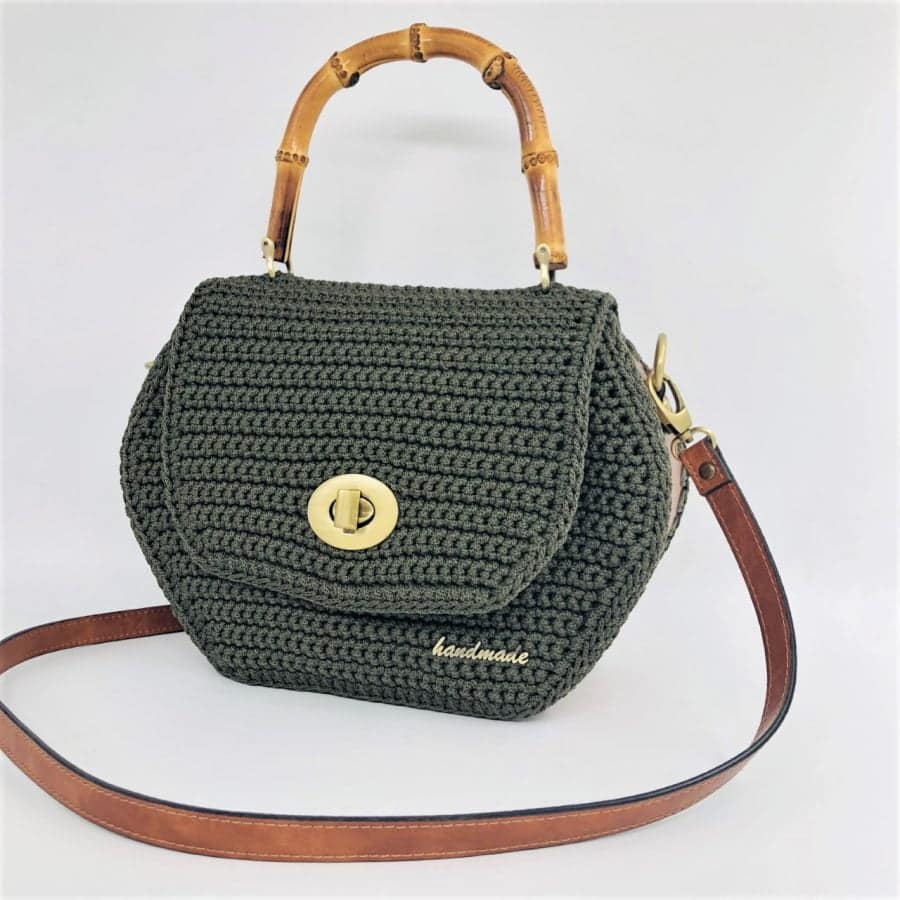 Litsa Bamboo All Day Bag, Χακί Χρώμα