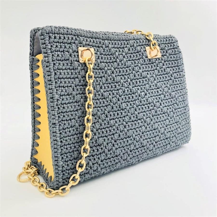 All Day Bag Rozalia, Γκρι Με Κίτρινο