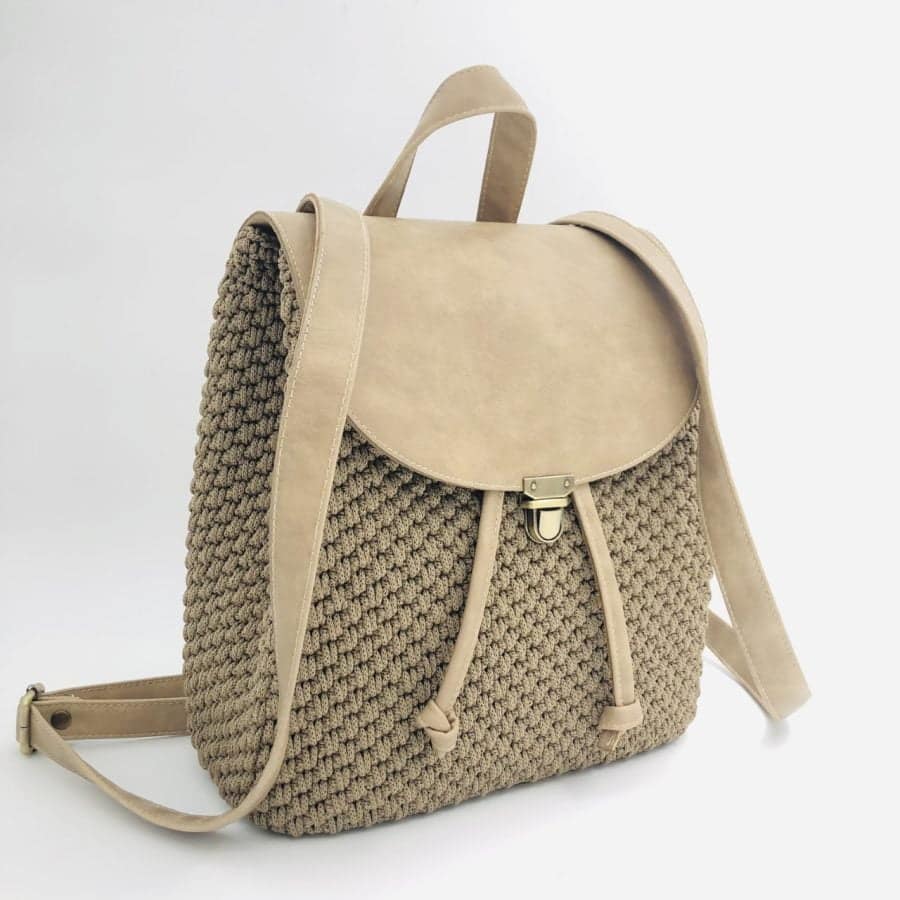 Backpack Julieta, Χρώμα Πούρου με Νήμα