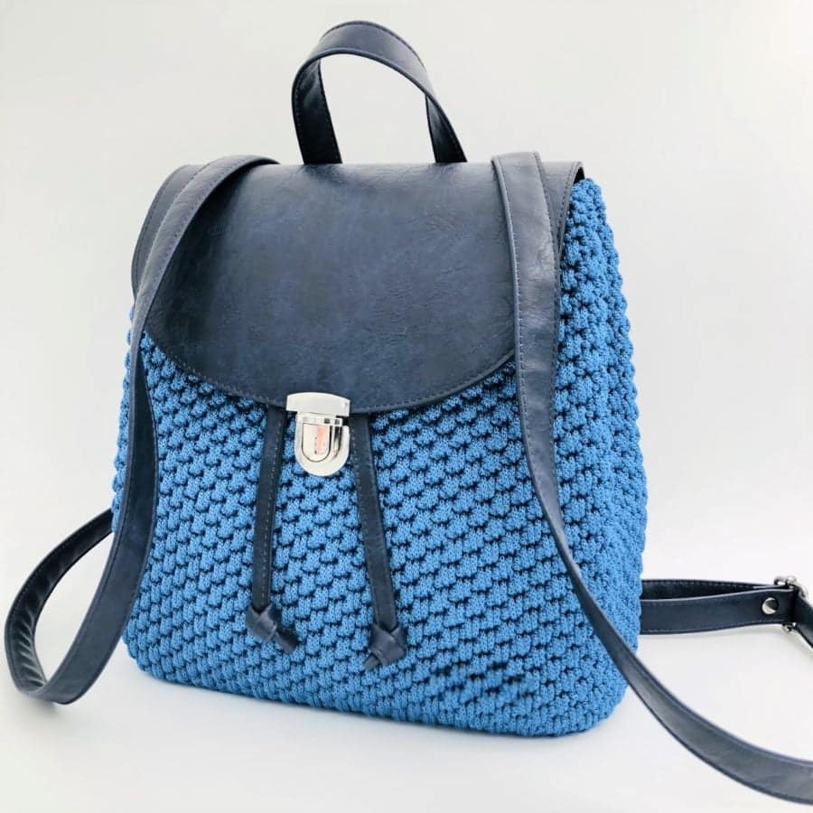 Handmade Backpack - Julieta, Βιντάζ Μπλέ Χρώμα
