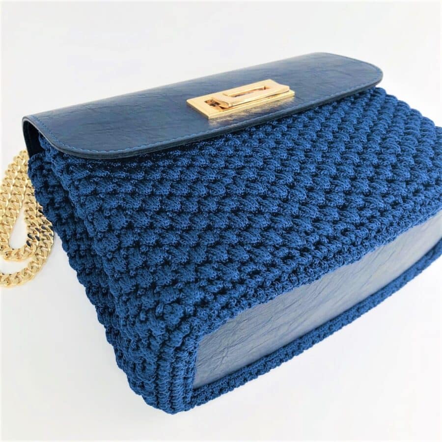 Shoulder Bag Chic Glamour, Μπλέ Navy Χρώμα - Image 4