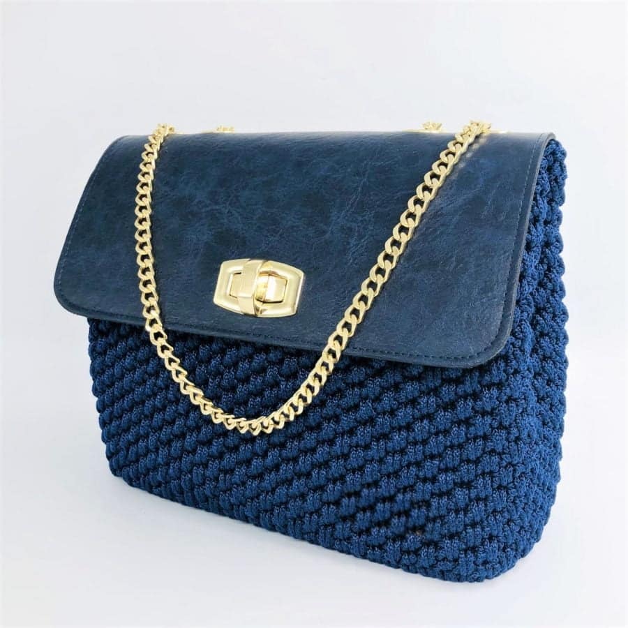 Shoulder Bag Chic Glamour, Μπλέ Navy Χρώμα