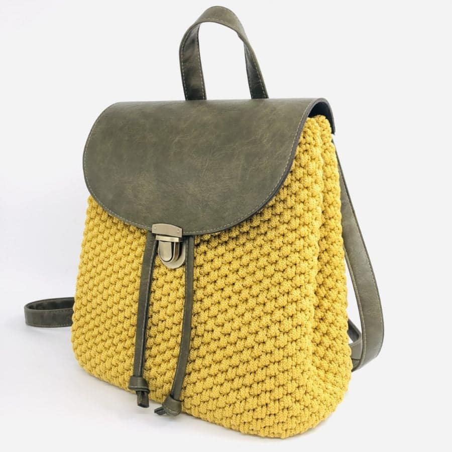 Τσάντα Πλάτης Julieta, Χακί - Μουσταρδί Χρώμα
