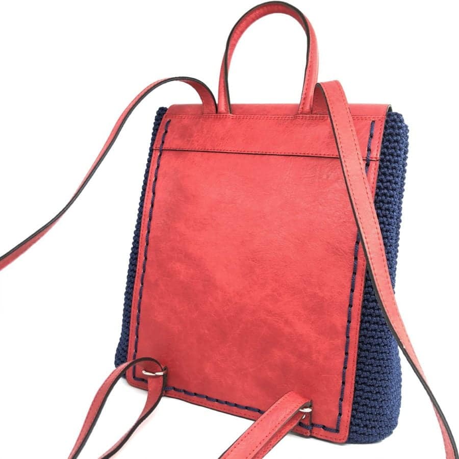 Backpack Berry, Vintage Κόκκινο-Μπλέ Χρώμα - Image 2