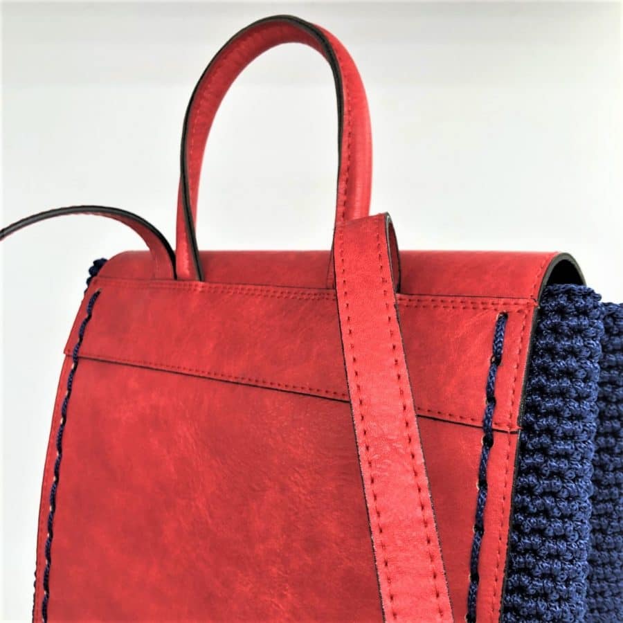 Backpack Berry, Vintage Κόκκινο-Μπλέ Χρώμα - Image 3
