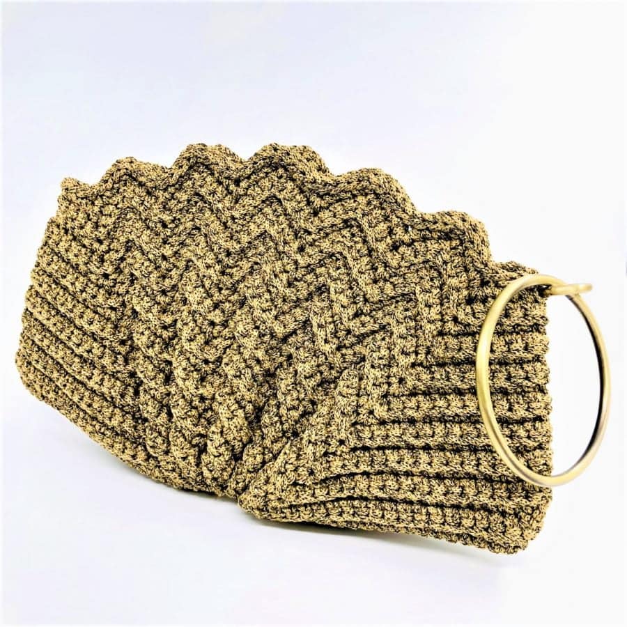 Τσαντάκι Καρπού-Χεριού Wave, Μπέζ-Χρυσό Χρώμα