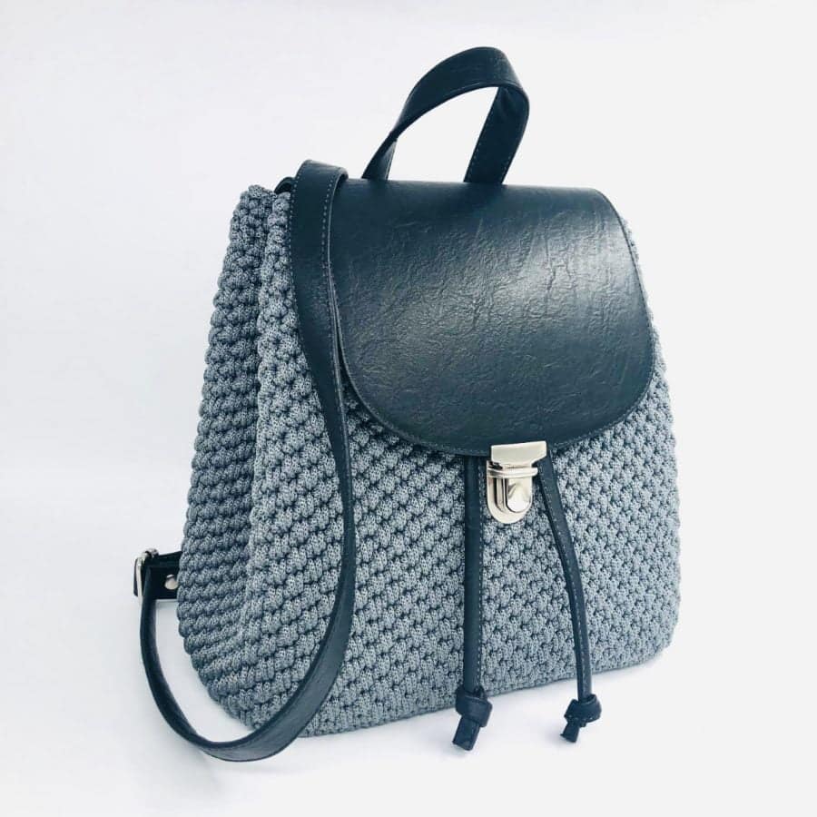 Τσάντα Πλάτης Julieta, Γκρί-Μάυρο Χρώμα