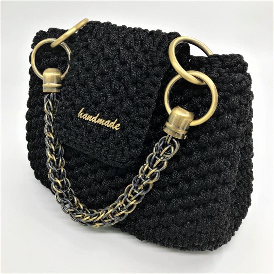 Τσαντάκι Καρπού Areti, Μαύρο Μεταλιζέ Χρώμα