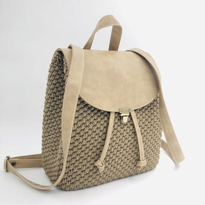 Backpack Julieta, Χρώμα Πούρου με Νήμα