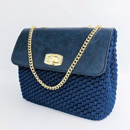 Shoulder Bag Chic Glamour, Μπλέ Navy Χρώμα