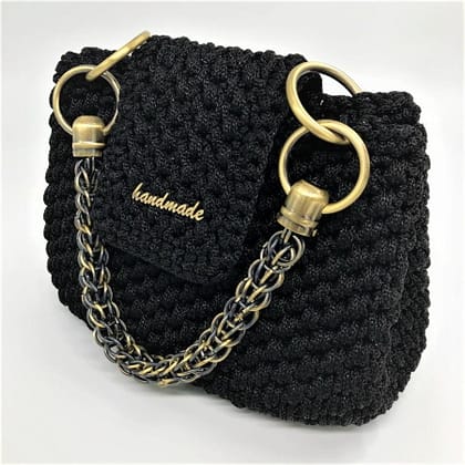 Τσαντάκι Καρπού Areti, Μαύρο Μεταλιζέ Χρώμα