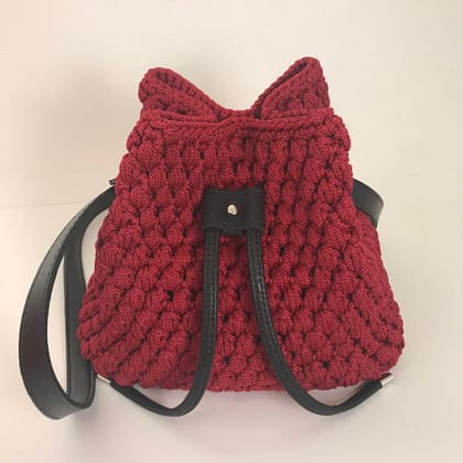 Andrea Πουγκί με Δερμάτινα Στοιχεία, Μπορντό Χρώμα